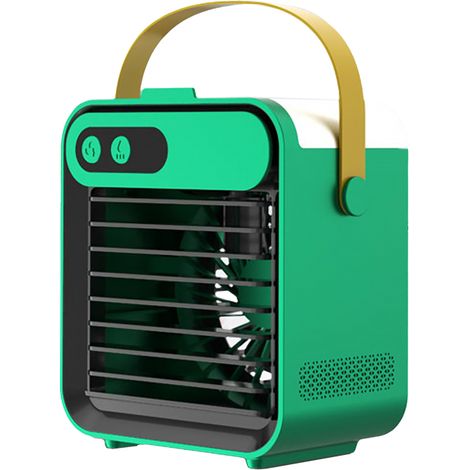 Ventilateur climatiseur avec support pour téléphone, miroir, refroidisseur d'air et humidificateur, 180 ml, 3 vitesses, USB, poignée pratique pour la maison et le bureau. (1/5)