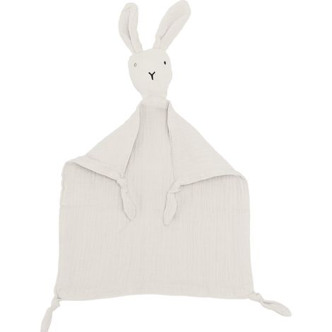 Couverture de sécurité pour bébé en coton doux avec un adorable lapin beige (1/5)