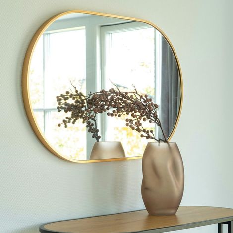 Miroir ovale avec cadre doré 50x80 cm SEOUL (1/2)