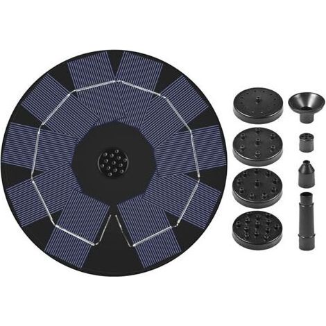 Pompe Solaire pour Fontaine de Bain d'oiseaux, Fontaine Solaire en 8 Parties avec Batterie Rechargeable, Pompe de Fontaine Solaire Flottante indépendante pour Bain d'oiseaux, Elegance (1/5)