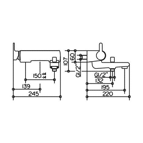 Mezclador monomando de baño Keuco Elegance 51620 para montaje en superficie, cromado - 51620010100 (1/3)
