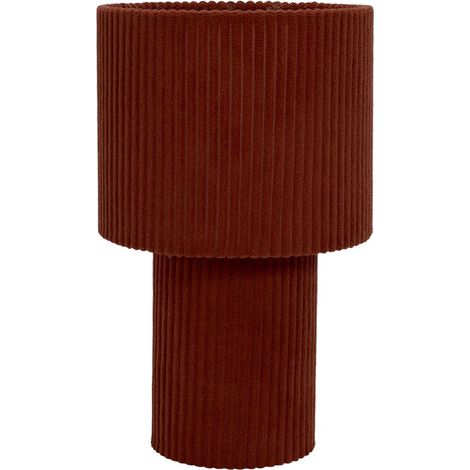 Lampe à Poser en Velours "Côtelé" 28cm Terracotta (1/3)