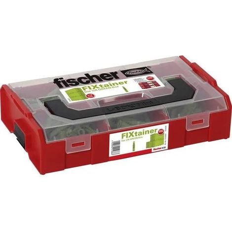 Caja de almacenamiento fischer FixTainer verde 26 cm profundidad