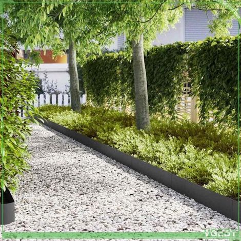 Bordure de jardin - ABI - 10 pcs - Acier laminé à froid - Noir - 100 x 0,05 x 20 cm (1/5)
