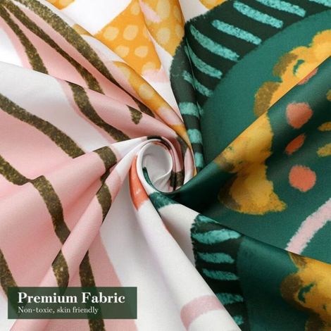 Rideau De Douche - Polyester Imperméable - Design Floral Bohème Tropical - 180 X 180 Cm - 1 Pièce (1/5)