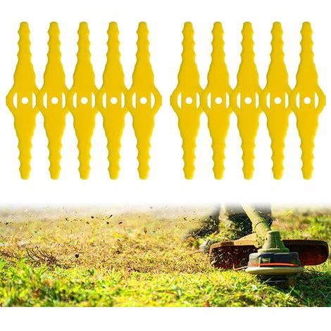 10 Pièces Nouvelles Lames de Rechange en Plastique, Lame Plastique Coupe Bordure, Lames de Tondeuse Jardin Tondeuse Accessoires, 140mm Lame Débroussailleuses à Gazon, pour Jardin Pelouse (1/5)