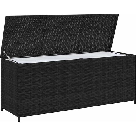 vidaXL Baule da Giardino Nero 150x50x60 cm in Polyrattan