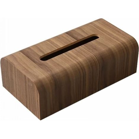 Boîte à mouchoirs en bois de noyer pour salon, boîte à papier, rangement de table ou de bureau (1/5)