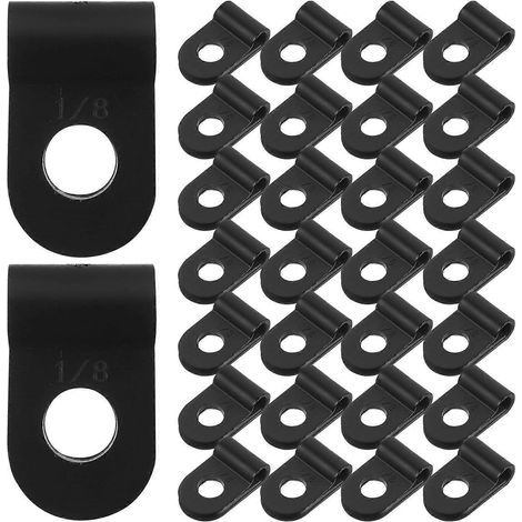 Lot de 100 serre-câbles pour guirlande lumineuse (1/8 pouce) - Gestion des câbles-1.70X0.96X0.50CM-Black (1/4)