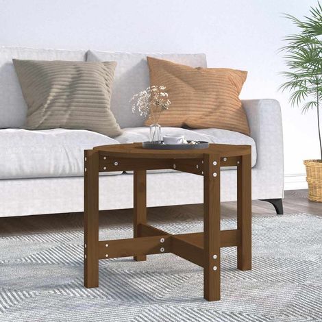 vidaXL Mesa de centro de madera maciza de pino marrón miel 62,5x45 cm (1/5)