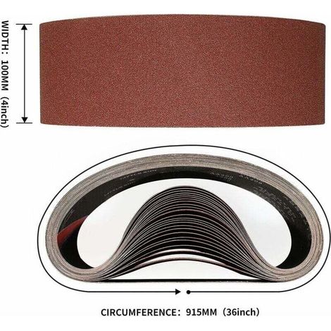 Bandes Abrasives 100x610 mm-10 Pièces de 120 Grain Bande Ponceuse pour Ponçage et Polissage avec Ponceuse à Bande Portable (1/3)