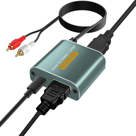 Extracteur HDMI Audio,HDMI Audio Extractor 4Kx2K HDMi vers Jack 3.5mm Extracteur numérique stéréo pour PS4 PS5 Blu-ray DVD Xbox (1/5)