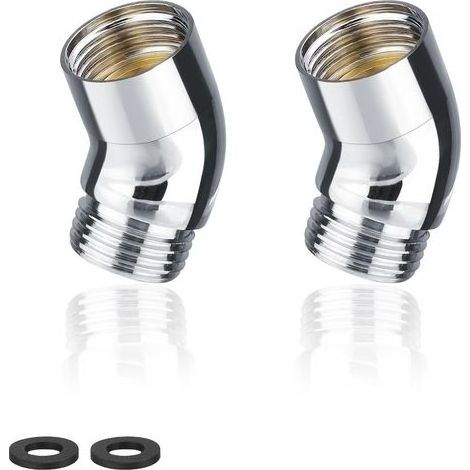Adaptateur, 2 Pièces 135° Coude Inclinaison Adaptateur de Pommeau de Douche, Laiton Douchette Adaptateur, Convient aux Douchettes à Main (1/5)