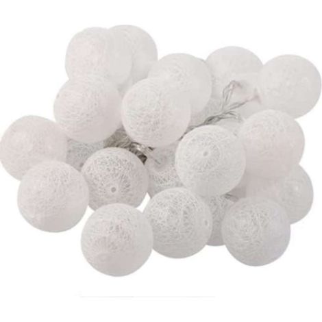 Guirlande lumineuse de boules de coton, guirlande lumineuse d'intérieur de 3 mètres, guirlande de Noël LED, décoration de Noël (1/5)