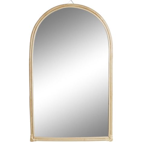 Miroir en bambou pour élégance naturelle et sobre - Beige naturel