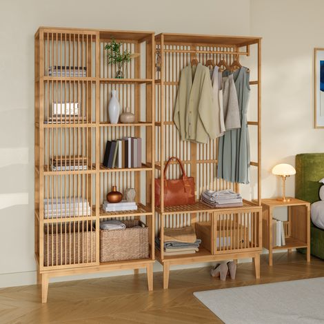 Garderobenset aus 1 x Standregal Trundholm + 1 x Kleiderständer Vemb [en.casa] (1/5)