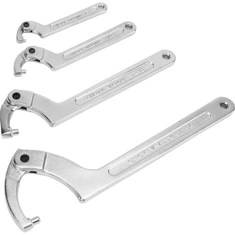 Verstellbarer 4-teiliger Stiftschlüssel, robuster legierter Stahl, Chromoberfläche, universell für Ringe und Lager, Hochleistungs-Spannwerkzeug. (1/5)