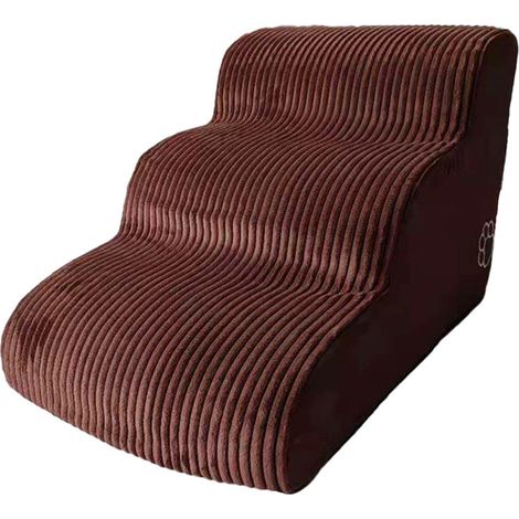 Escalier pour petits chiens, rampe à 3 niveaux avec housse en velours côtelé, lit et canapé, pente intérieure antidérapante, pour chats (1/5)