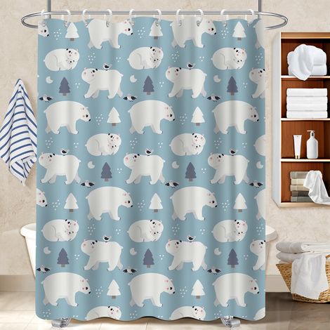 Rideau de douche en polyester 180x180 lavable bâche de douche pour un éveil en douceur le matin (1/5)