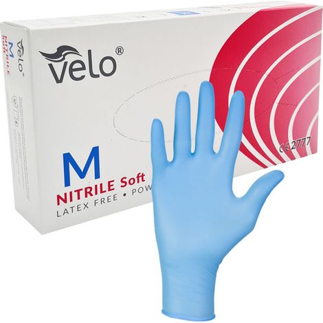 Guantes de nitrilo M azul Velo 100 piezas (1/5)