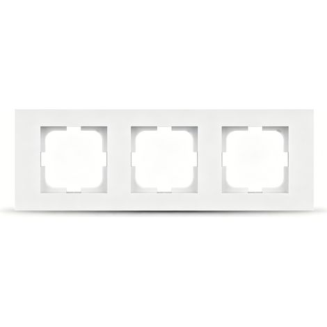 Schneider Electric Asfora EPH5810321D Cadre vertical pour prise et interrupteur, 3 prises, blanc, 1 pièce