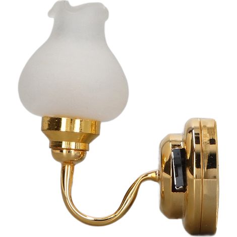 LED-Wandleuchte im Maßstab 1:12 für Puppenhäuser, tulpenförmig, 3V-Batteriebetrieb, Miniatur-DIY-Simulations-Mini-Wandleuchte (1/5)