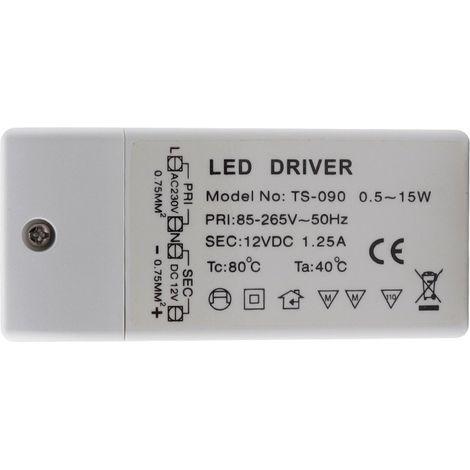 Entrée: 220-240V sortie: DC 12V 1.25A DC 15W, ampoule LED transformateur driver convertisseur conducteur alimentation de tension constante (1/4)