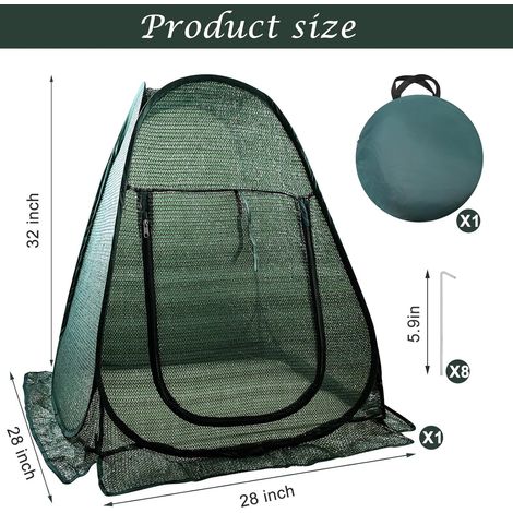 Housse pop-up d'ombrage et d'hivernage pour légumes et fleurs, barrière contre insectes et oiseaux, protection complète, Composition : 1pcs, Couleur : vert (1/5)