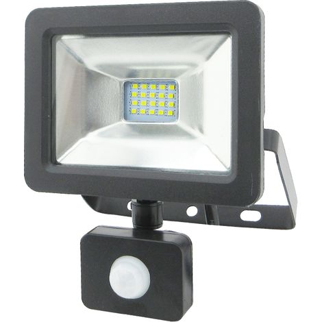 Proyector LED con sensor negro Matel 10W (Fría y Cálida) - Luz fría 6400K (1/3)