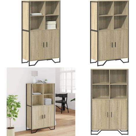 vidaXL Highboard Sonoma-Eiche 79,5x35,5x137,5 cm Holzwerkstoff (1/5)