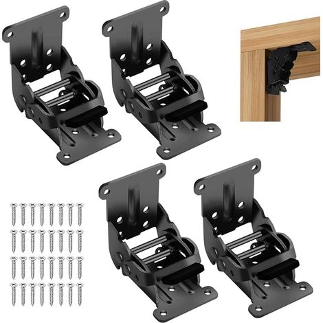 charnières pliantes avec blocage, 0-90-180 degrés, support pliable avec vis, console pliante, pieds de table, table, lit, armoire (1/2)