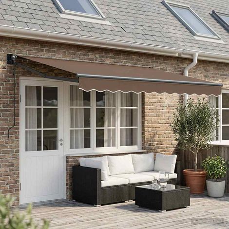 vidaXL Auvent rétractable Taupe 4 x 2 m Polyester et métal (1/5)