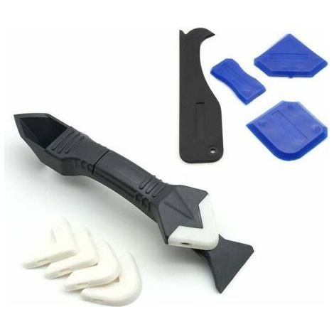 Kit Joint Silicone 9 Pièces - Finition/Outil/Lisseur Silicone 3 en 1 - Mastic/Lissage/Raclette Joint pour Salle de Bain Cuisine (1/5)