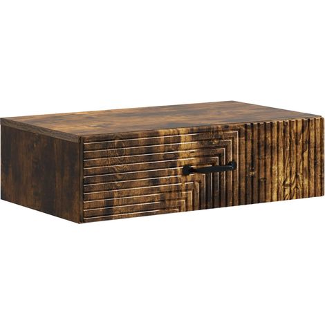 Wall-Mounted Side Table Smoked Oak 59 x 34.5 x 17 cm vidaXL