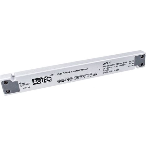 Alimentatore Ultra Slim Sottile 30W 12V Trasformatore CV Per Striscia Led Profili Alluminio