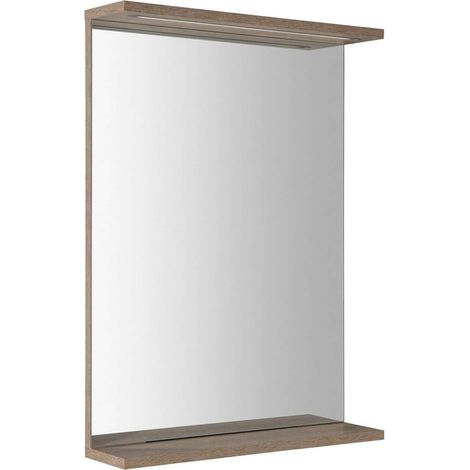 Aqualine Korin - Spiegel mit LED-Beleuchtung 50x70x12 cm, Platin-Eiche KO995S (1/5)