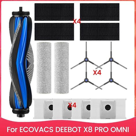 Pour aspirateur robot ECOVACS DEEBOT X8 PRO OMNI, pièces de rechange : brosse latérale principale, filtre HEPA. (1/5)