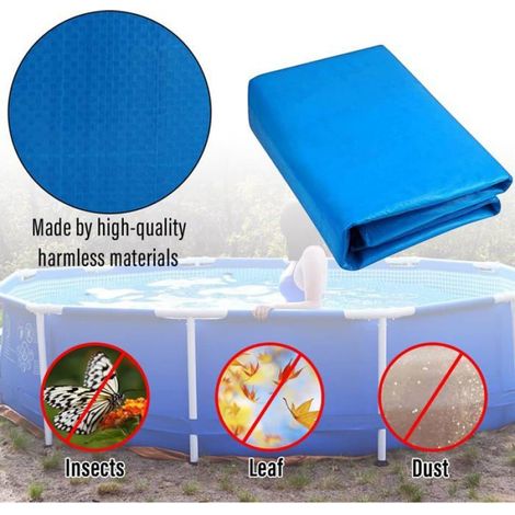 Bâche pour Piscine, Bâche de Protection pour Piscine Ronde, Durable Antipoussière Couverture de Piscine pour Piscines Hors Sol 183cm (1/4)
