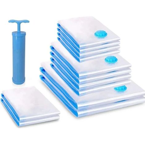 Lot de 6 sacs de rangement pour aspirateur avec 1 pompe : 2 sacs de 40 x 60 cm + 2 sacs de 60 cm.-AquaForge