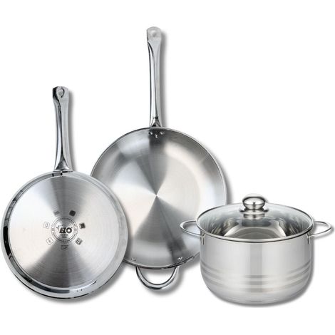 Ensemble de 2 Poêles de cuisson 28 et 32 cm et 1 faitout 24 cm Elo Profi Brillant (1/5)