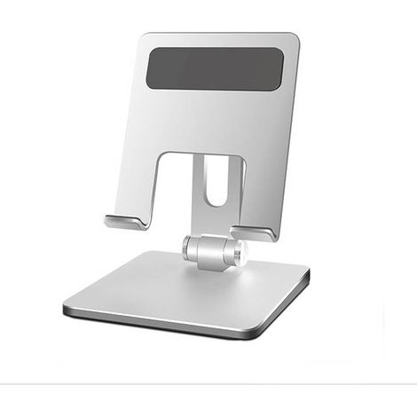 Support tablette pliable en alliage d'aluminium argenté MT134, support stable à angles multiples pour maison, bureau et voyage. (1/5)