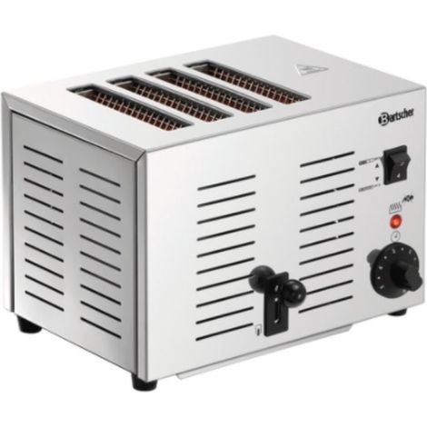 Grille-pain TS40 Bartscher – 4 Fentes, Minuterie 5 min, Inox, 1,8 kW, 220 V - MONO (1/3)