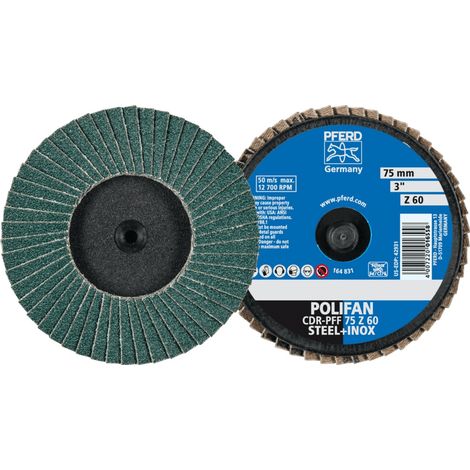 PFERD TOOLS COMBIDISC Zirkon Mini-POLIFAN CDR Ø 75 mm Z60 für gehärteten Stahl 10 Stk (1/5)