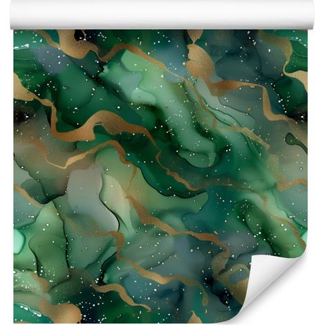 Papel pintado azul marino y verde para salón y dormitorio, 50x1000 cm. (1/5)