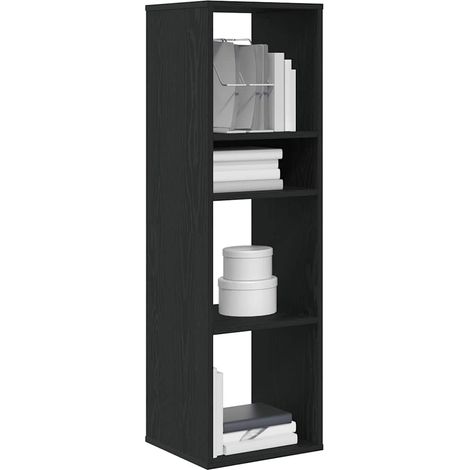 Estantería de madera contrachapada negra 34x31x112 cm