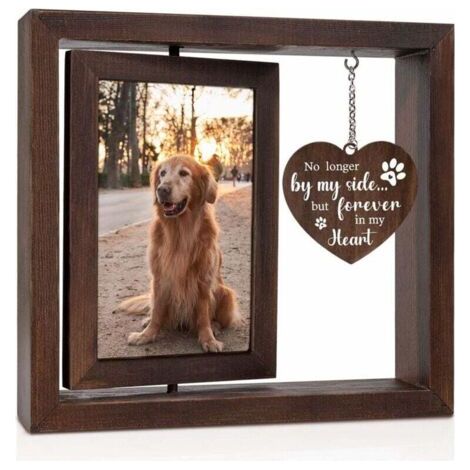 Cadre photo commémoratif pour animal de compagnie - 23 x 20,5 cm (H) - Souvenir impérissable d'un chat ou d'un chien - Conservation des cendres - Conservation de mèches de poils - Cadre photo en homma (1/4)