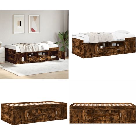 Tagesbett mit Schubladen ohne Matratze Räuchereiche 90x190 cm - Tagesbett - Holzbett - Schlafcouch - Wohnraum Möbel - Gästezimmer - Home & Living (1/5)