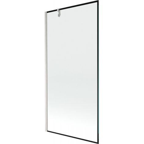 Mexen Next paratia per vasca da bagno ad 1 anta 90 x 150 cm, cornice nera, nichel satinato - 895-090-000-00-70-97 (1/5)