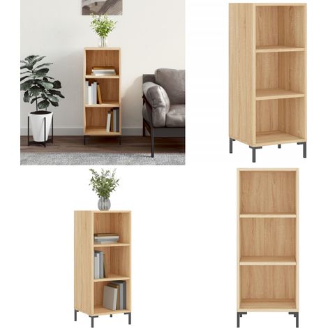 Sideboard Sonoma-Eiche 34,5x32,5x90 cm Holzwerkstoff - Sideboard - Wohnzimmertisch - Eichefarben - Holzmöbel - Regal - Home & Living (1/5)