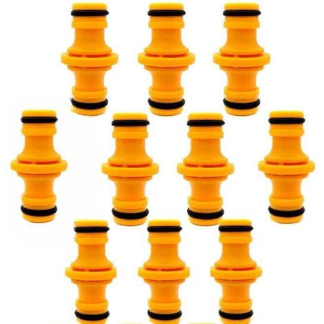 Lot de 10 raccords mâles doubles pour tuyau d'arrosage, permettant de connecter un tuyau d'arrosage à un système d'irrigation. (1/4)